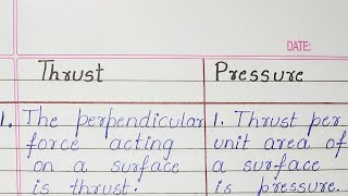Difference between Thrust and Pressure Information