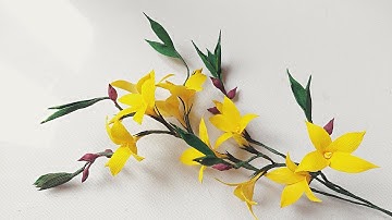 Forsythia flower | Crepe Paper Flower Making | DIY | Art and Craft