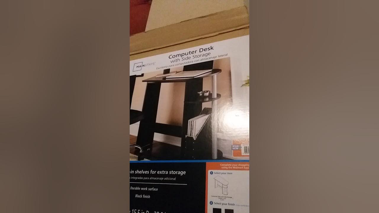 Mainstays Computer Desk with Side Storage review. YouTube