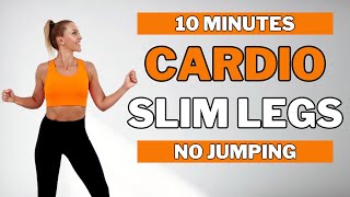 ?10 Min Cardio Aerobics Workout?Burn Thigh Fat?No Squats/ No Lunges?