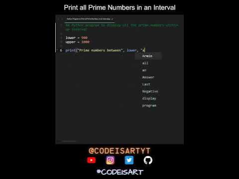 Print all Prime Numbers in an Interval in Python | Python Examples ...