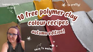 Polymer Clay Colour Recipes | Colour Mixing for Beginners | Autumn Fall Colors | Tutorial