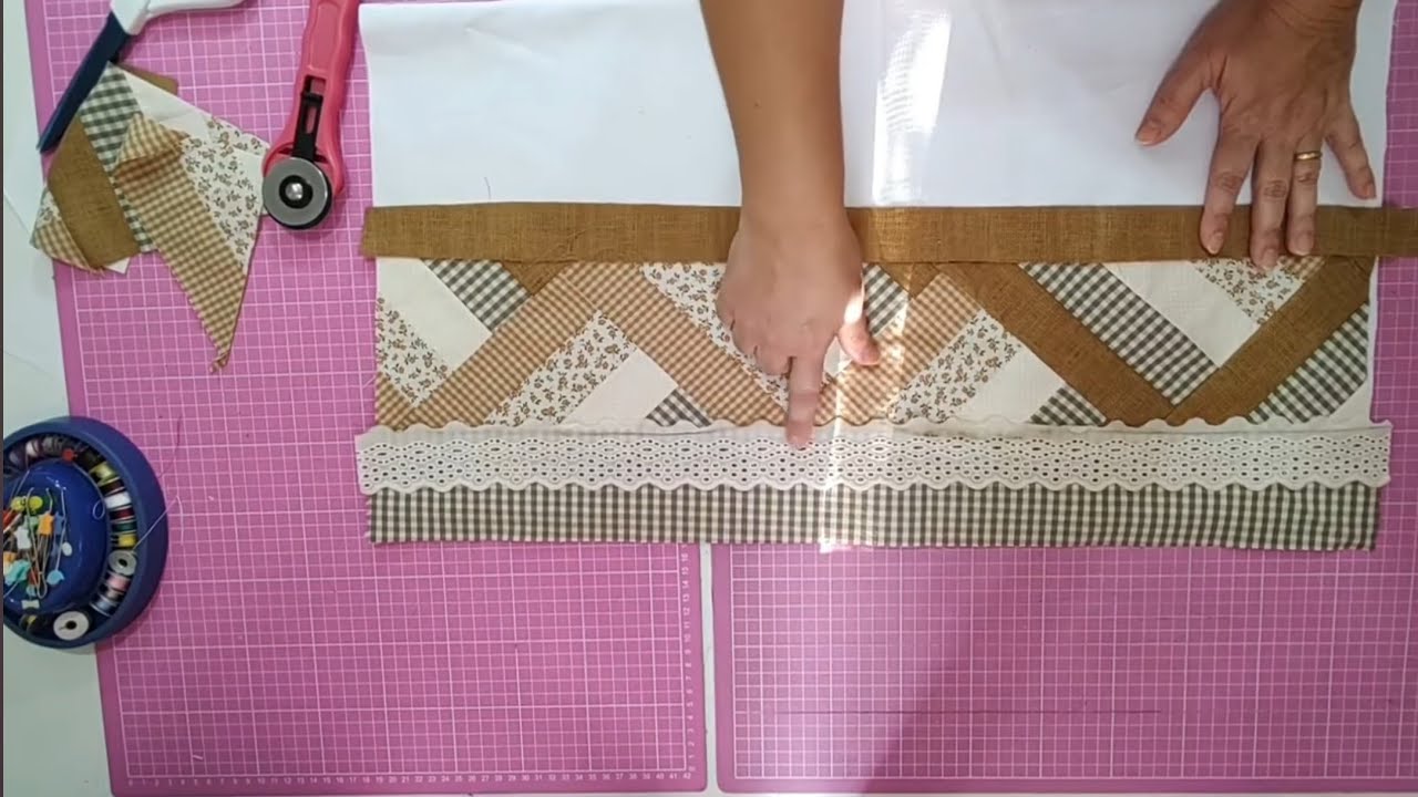 Pano de prato Barrado com tiras