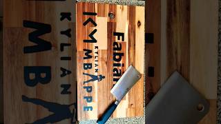 Custom cutting board Kylian Mbappé #shapeoko #woodworking #toolstoday #totalboatepoxy #cuttingboard