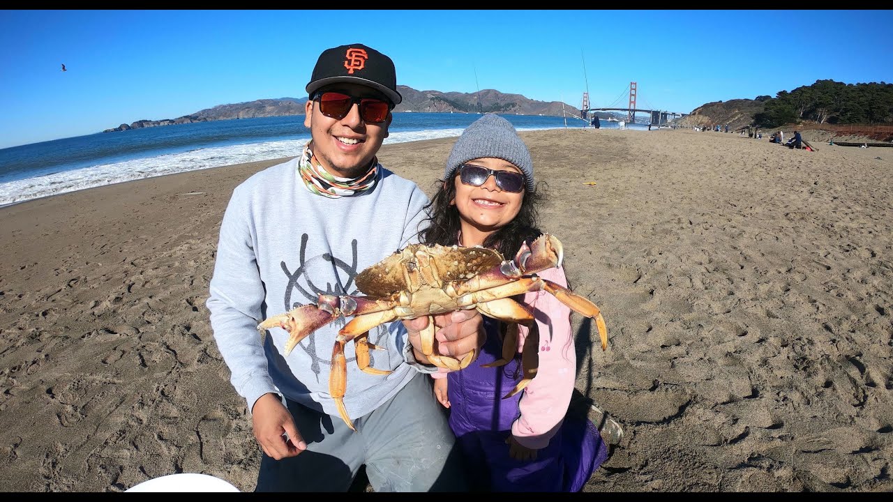 Crabbing For Dungeness Crab With My Daughter Baker Beach San