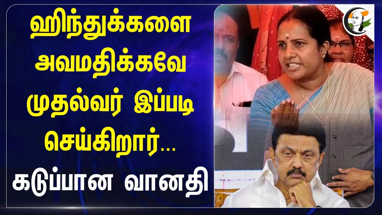 Hinduகளை அவமதிக்கவே முதல்வர் இப்படி செய்கிறார்...கடுப்பான Vanathi | MK Stalin | Vinayagar Chaturthi