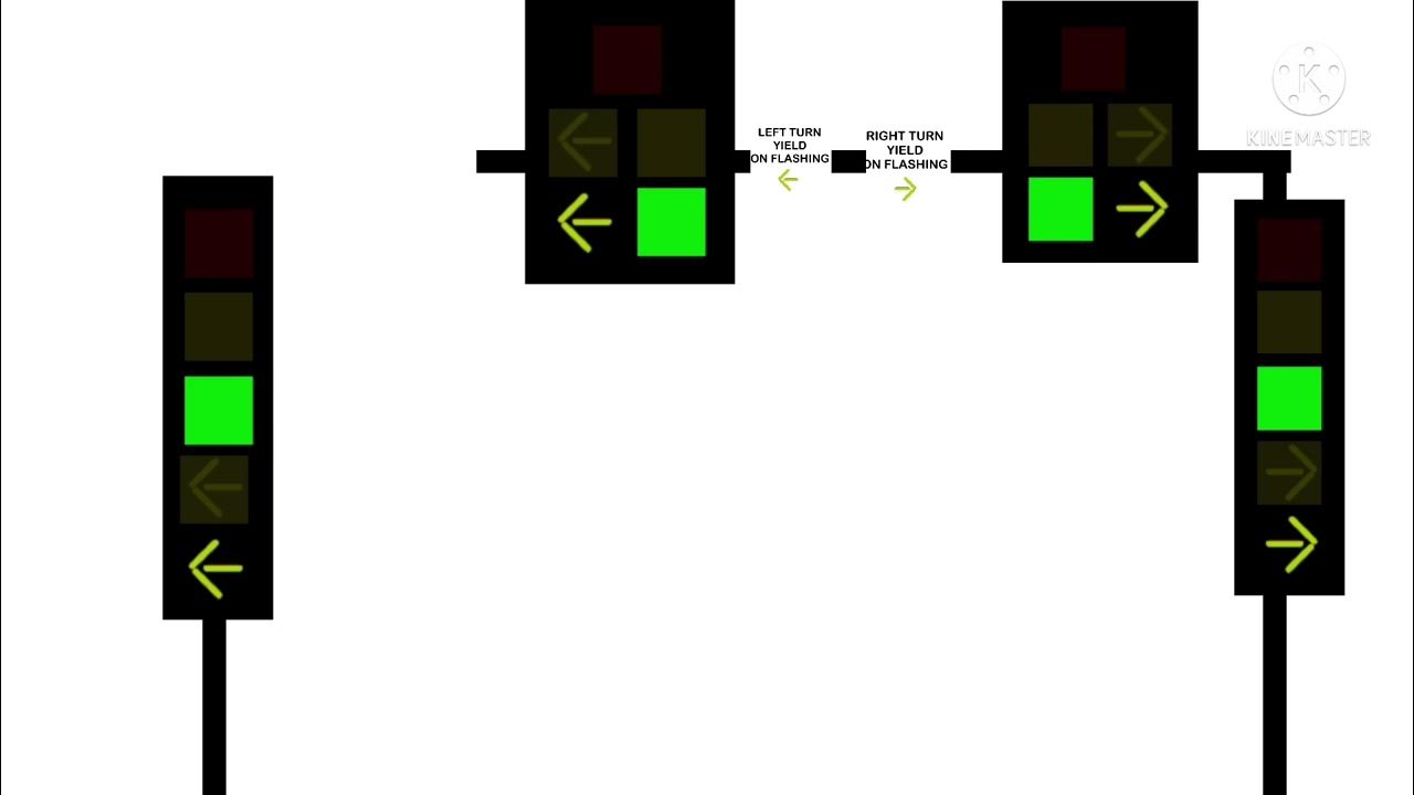 Flashing Yellow Arrow Left Right Turn Arrow Doghouse 5Section Traffic