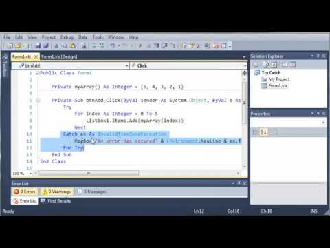 Visual Basic Tutorial   134   Catching Specific Exception Types ‏