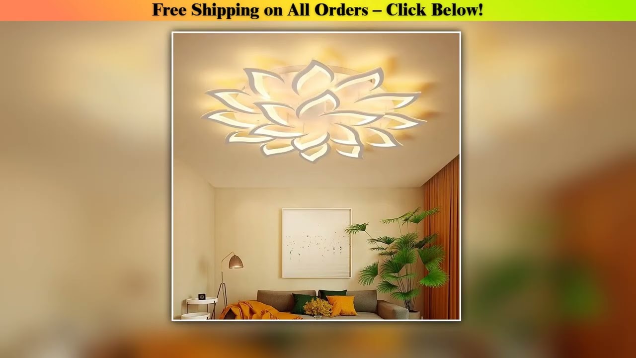 Modern LED Ceiling Light fixture Flower Design chandelier Dimmable Home Lighting Kitchen Living