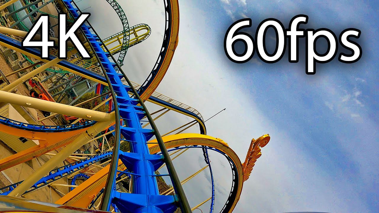 Colossus the Fire Dragon front seat on-ride 4K POV @60fps Lagoon