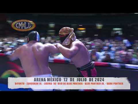 CMLL-DIFUNTO-ZANDOKAN JR-AKUMA VS H. DE BLUE PANTHER-BLUE PANTHER JR-DARK PANTHER/A. MÉXICO/12-07-24