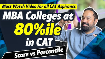 MBA Colleges at 80%ile in CAT | Score vs Percentile | Must Watch Video For all CAT Aspirants