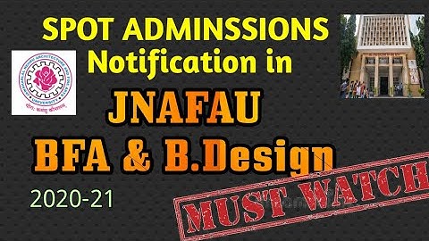 Spot Admission Notification at JNAFA University #jnafau #bfa #bdesign