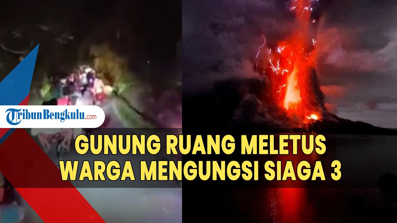 Detik-detik Gunung Ruang Semburkan Hujan Batu, Warga Mengungsi Siaga 3 di Sitaro Sulawesi Utara