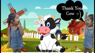 Twin Babies tales- Cherry calling cow for milk- Entertaining Cute video