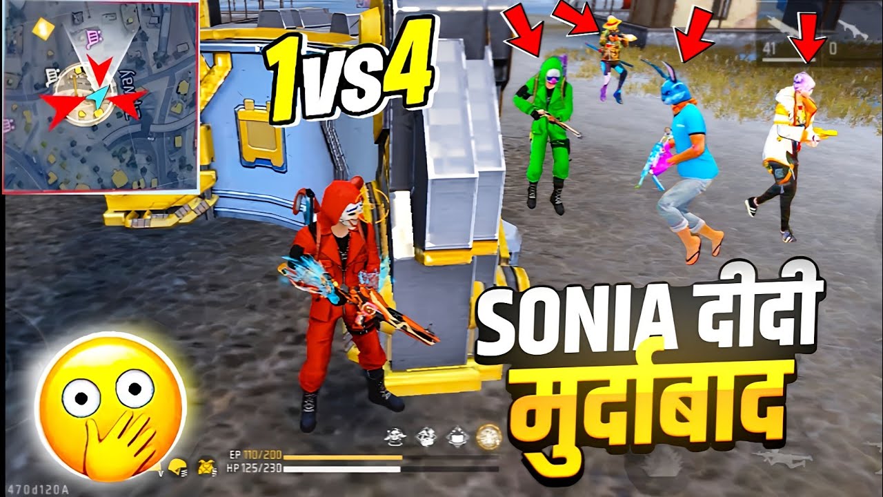 Wukong Vs Pro Players 🤬 Op 1 Vs 4 Gameplay 19+ Kills 😱 Garena free fire ...
