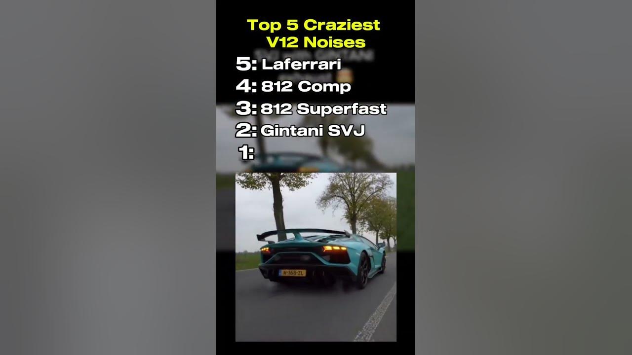 Top 5 V12 Exhaust Sounds 🔥 LaFerrari, 812 Comp, Zonda R, SVJ, Superfast #v12 #ferrari #pagani