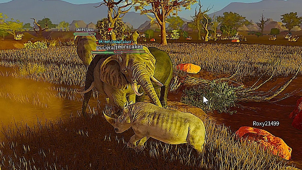 Nem o ELEFANTE foi Páreo para o nosso RINOCERONTE! Savannah Life ROBLOX!