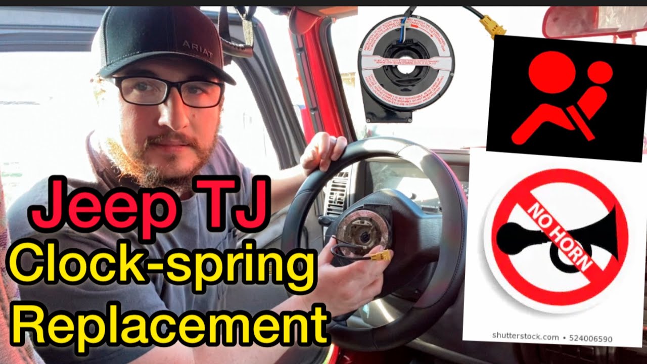 How to - clockspring replacement on Jeep wrangler Tj XJ 1997-2001 - YouTube