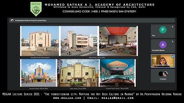 MSAJAA Lecture Series 2021 - "Mapping of Art Deco Culture in Madras" By Ar. Prathyaksha Krishna