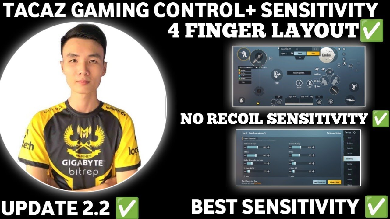 TACAZ Gaming New Sensitivity Code /Tacaz New Control Code/ Tacaz gaming sensitivity /PUBG MOBILE