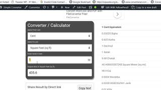 Cent to Square Feet Converter