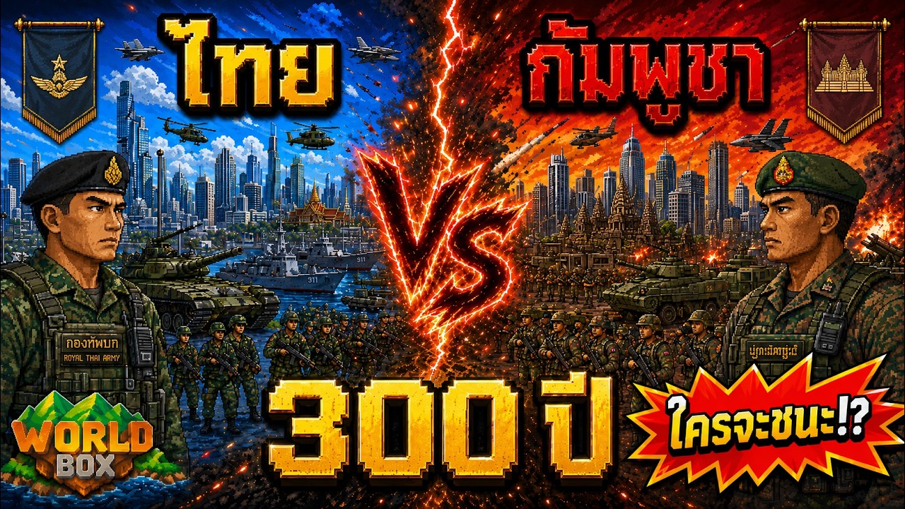 ไทย VS กัมพูชา สู้กัน 300 ปี ใครจะชนะ!? | WorldBox