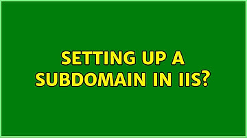 Setting up a subdomain in IIS?