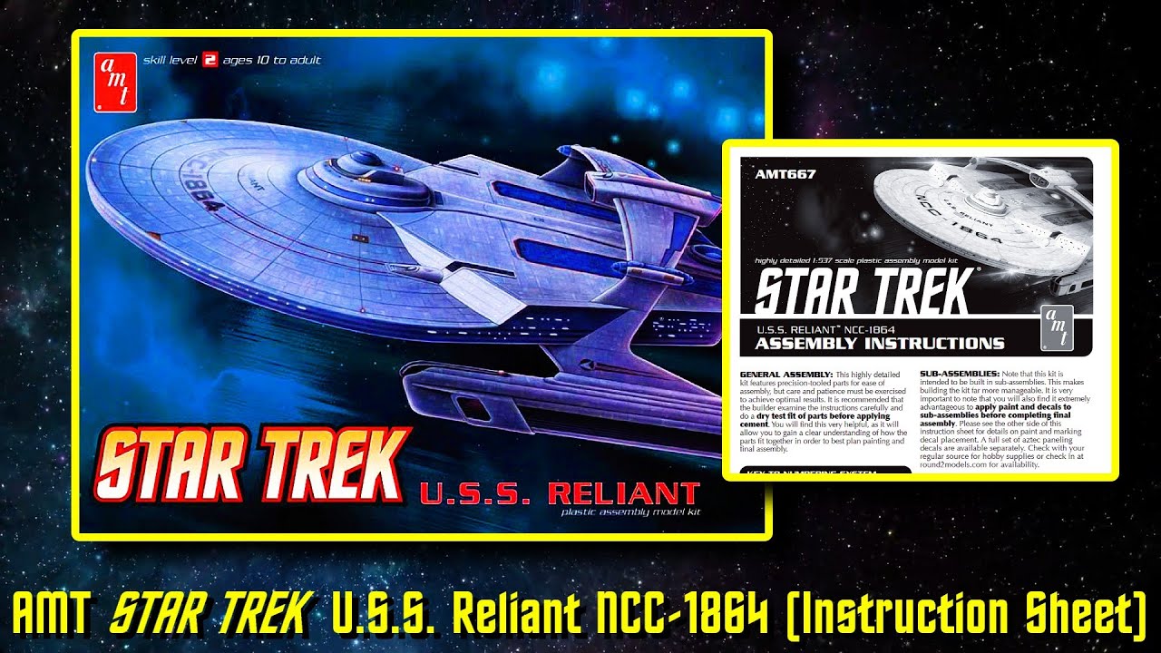 AMT STAR TREK U.S.S. RELIANT NCC-1864 1:537 Model Kit (Instruction