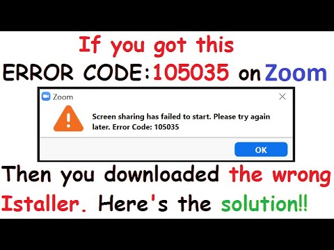 Video Solved! Zoom Screen Share Error Code: 105035 problem... - youtube