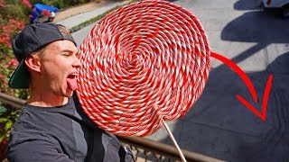 WORLDS LARGEST LOLLIPOP DROPPED 20FT! (EXPERIMENT) screenshot 5