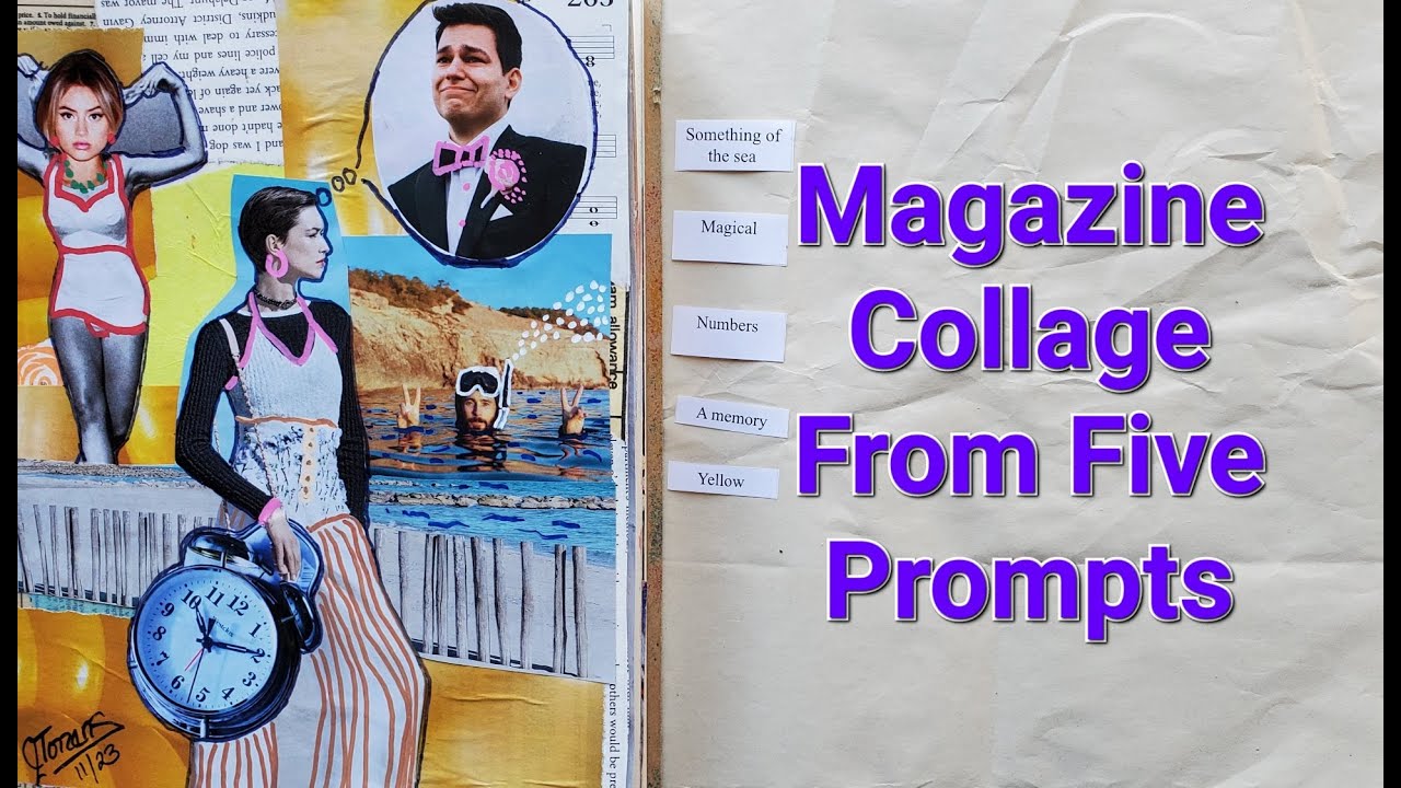 😃Magazine Harvesting Collage in my Art Journal.  Happy 70K to Ceri the Crafter!