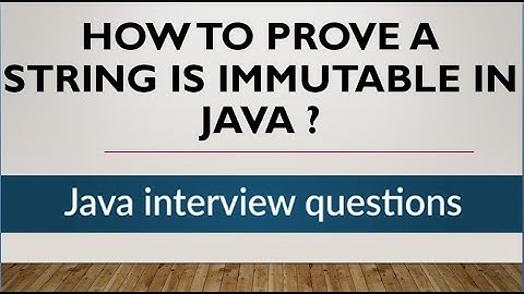 How to prove string is an immutable in java ?
