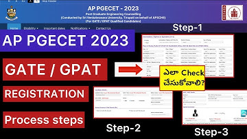 AP PGECET 2024 GATE, GPAT REGISTRATION PROCESS | COUNSELING STEP BY STEP