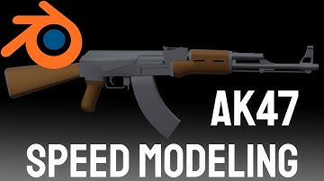 Blender Speed Modeling AK47 Low Poly Timelapse