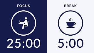 25/5 Pomodoro Timer with Brown Noise 🎧 2-Hour Study with Me for Deep Focus & ADHD ✨
