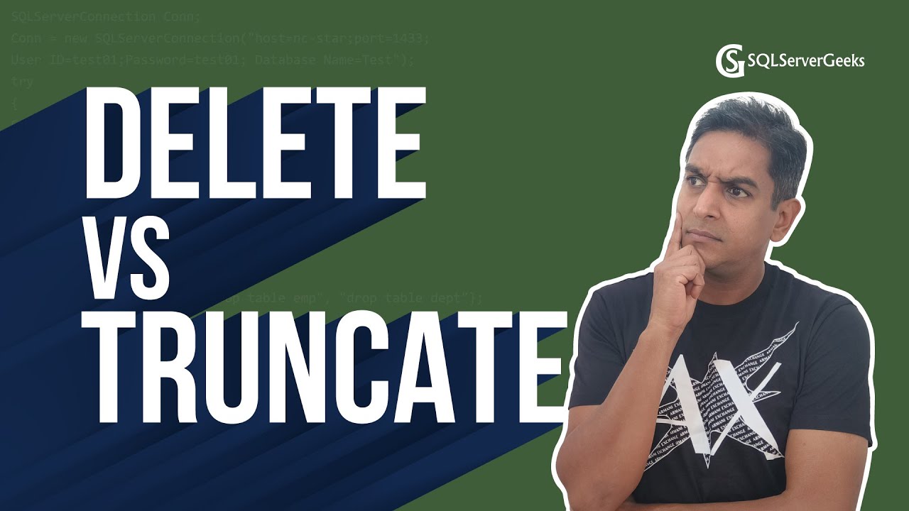 Delete Vs Truncate - Myths & Misconceptions by Satya Ramesh - YouTube