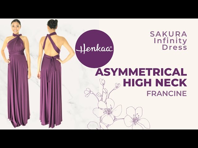 SAKURA FRANCINE Asymmetrical High Neck Convertible Infinity Dress