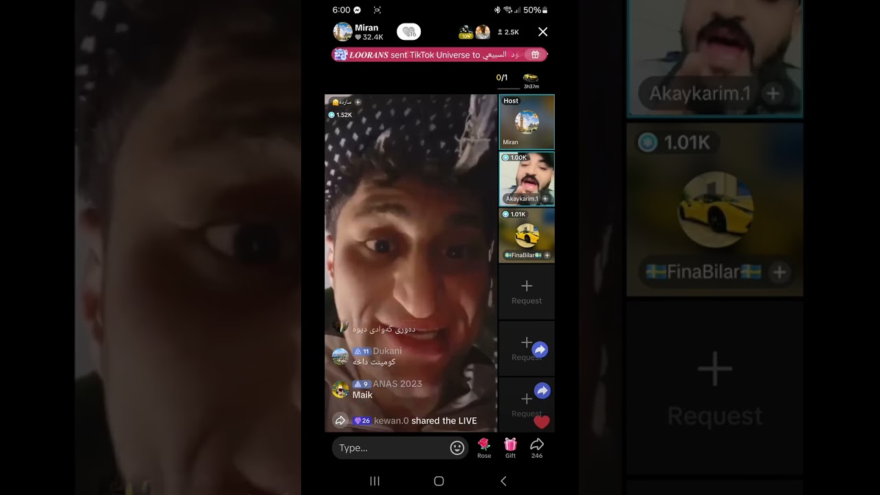 خۆشترین لایڤ سۆنەتاقانە و ساردە و فەرەج😂😂😂