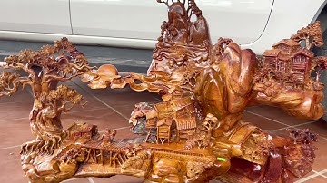 Cận cảnh tượng tiểu cảnh gỗ hương Gia Lai đẹp ấn tượng.