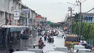 Despite rain easing, parts of Bangkok remains flooded Update