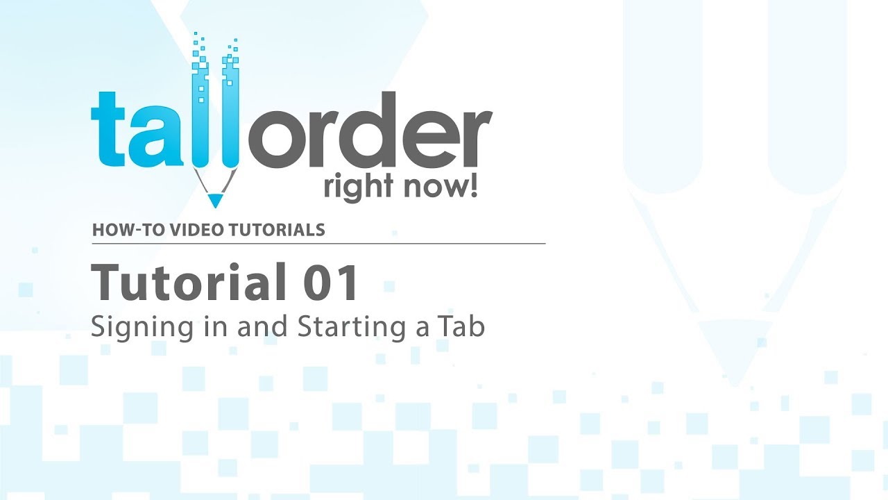 Tutorial 1: Signing in & Creating a Tab - YouTube