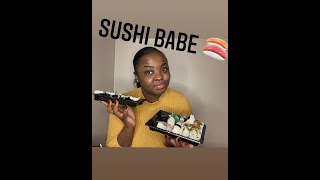 INTRODUCING SUSHI BABE | Wasabi Came To Slap Me Up | SUSHI MUKBANG | ASMR?! screenshot 5