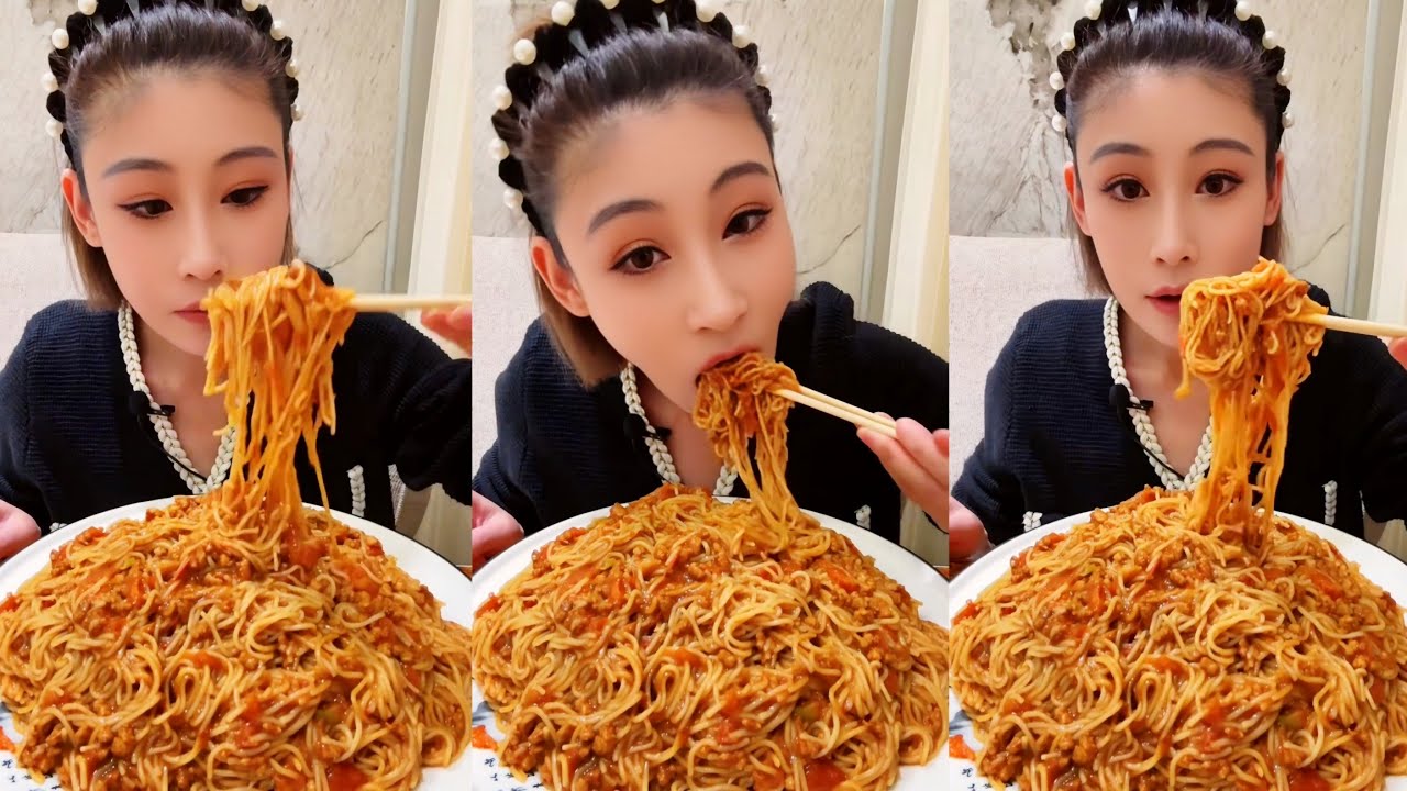 Spicy Eating Mukbang Chinese Food Noodles, Eggs🌶️ (chewy sounds) ASMR Chinese Foods 吃播 吃 Mukbang