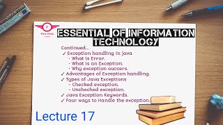 Lecture 17| Exception handling continue.... in java #javase#javase#EIT#keyword#variablesinjava