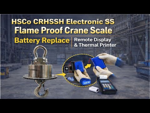 CRHSSH flame proof crane scale and remote display demo 5 CRHSSH crane scale battery, remote display and printer
