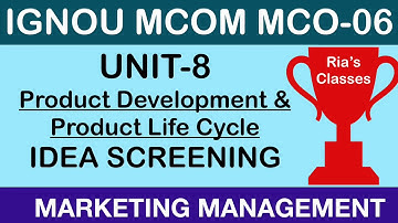 Part 3 IGNOU MCOM 2nd year| UNIT 8| Product Development & Life Cycle |MARKETING MANAGEMENT MCO 06