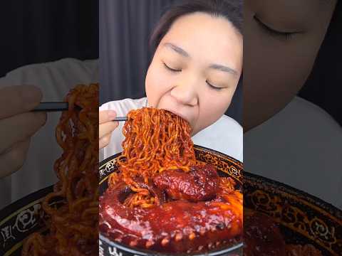 Extreme Spicy Buldak Noodle Challenge | ASMR Mukbang #shorts #spicynoodles