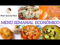 MENÚ SEMANAL ECONÓMICO #2 Recetas caseras y fáciles