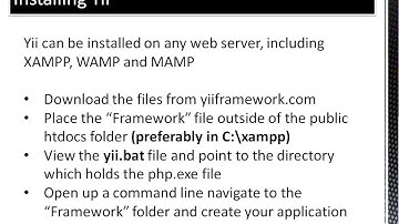 Frameworks 1 How to install yii